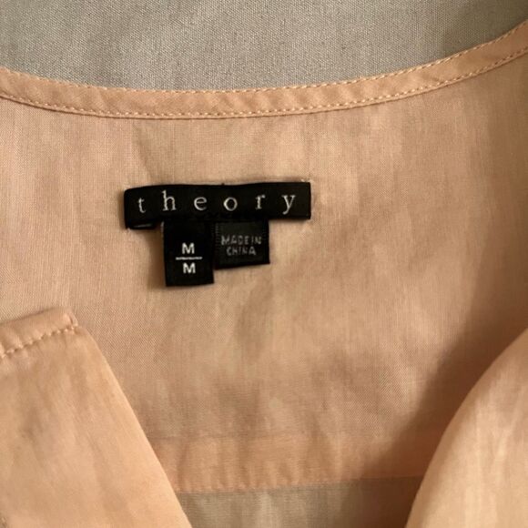 Theory Sleeveless Blush Linen Shirt, M - Picture 3 of 6